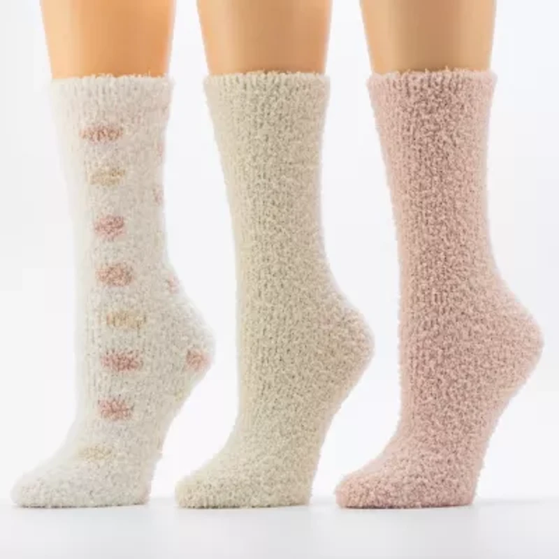 Cuddl Duds Whispersoft Womens 3 Pair Crew Socks