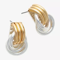 Bold Elements Two Tone Womens Drop Earrings