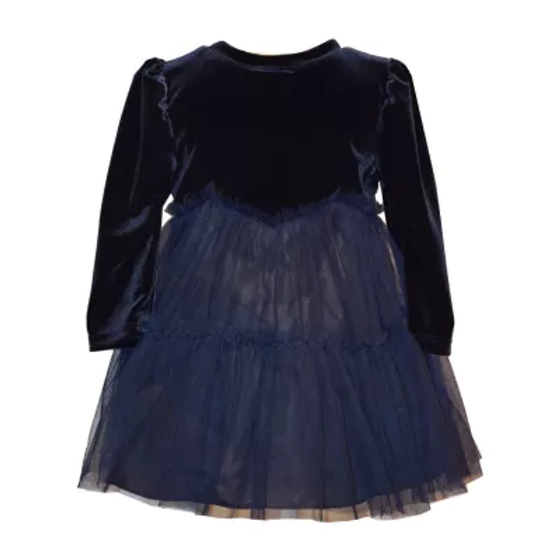 Bonnie Jean Baby Girls Velvet Tutu Long Sleeve Empire Waist Dress