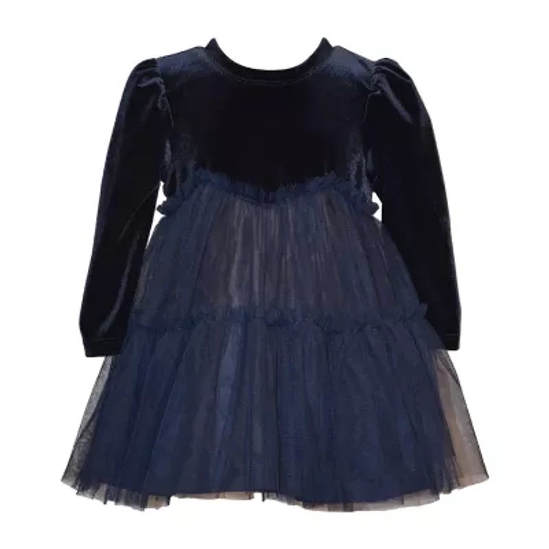 Bonnie Jean Baby Girls Velvet Tutu Long Sleeve Empire Waist Dress