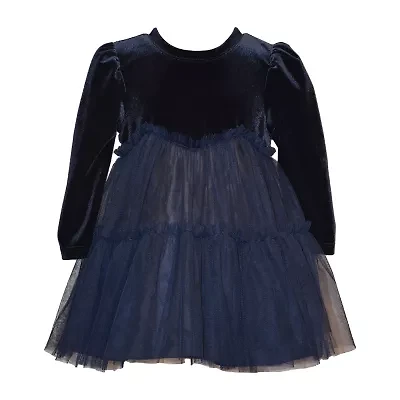 Bonnie Jean Baby Girls Velvet Tutu Long Sleeve Empire Waist Dress