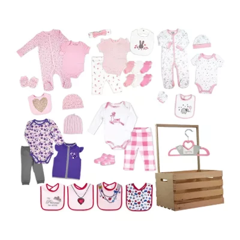 3 Stories Trading Company Baby Shower Wardrobe Gift Crate Baby Girls 43 Baby Gift Set
