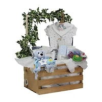 3 Stories Trading Company Baby Shower Wardrobe Gift Crate Boys 29-pc. Baby Gift Set