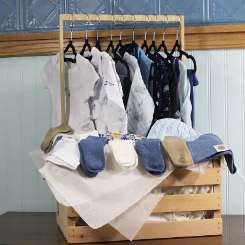3 Stories Trading Company Baby Shower Wardrobe Gift Crate Baby Boys 38-pc. Baby Gift Set