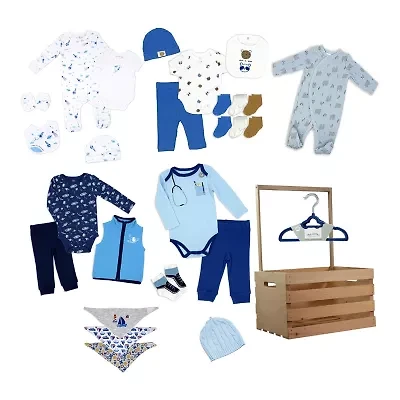3 Stories Trading Company Baby Shower Wardrobe Gift Crate Baby Boys 38-pc. Baby Gift Set