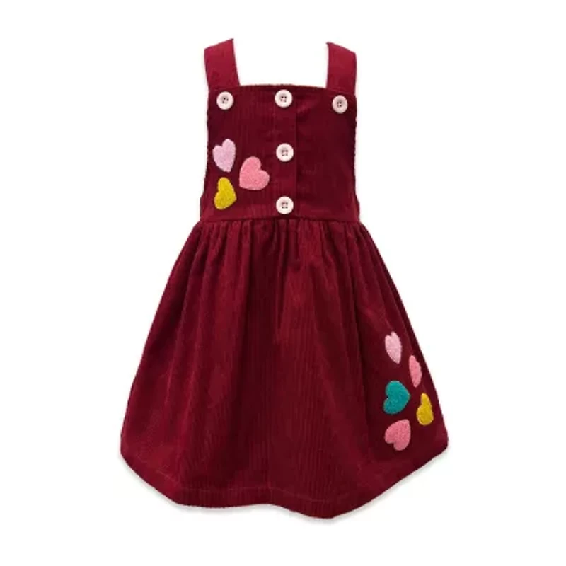 Blueberi Boulevard Toddler Girls Sleeveless Hearts Dress Set