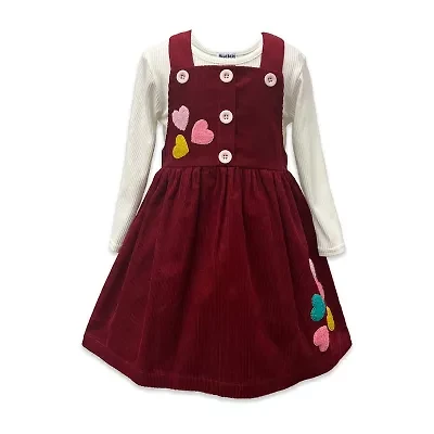 Blueberi Boulevard Toddler Girls Sleeveless Hearts Dress Set