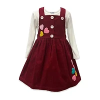 Blueberi Boulevard Toddler Girls Sleeveless Hearts Dress Set