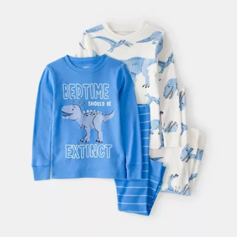 Carter's Toddler Boys Rib Round Neck Long Sleeve 4-pc. Pajama Sets