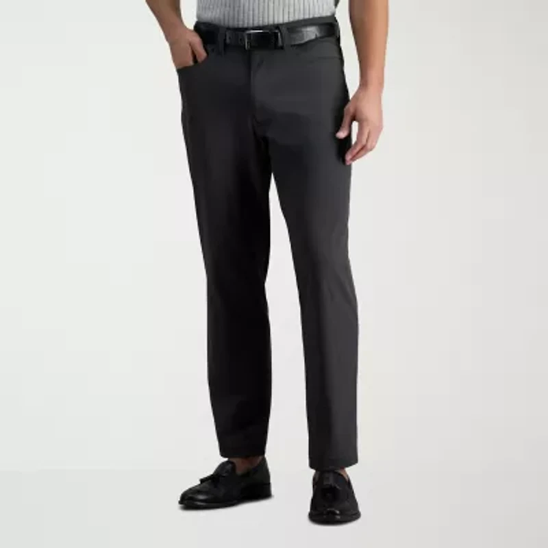 Haggar Sport Travel Performance 5 Pocket Mens Straight Fit Flat Front Pant
