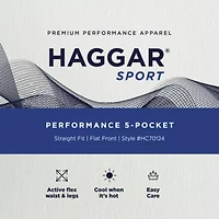 Haggar Sport Travel Performance 5 Pocket Mens Straight Fit Flat Front Pant
