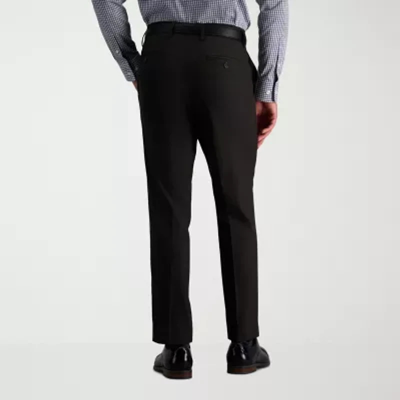 Haggar JMH Mens Comfort Waistband Straight Fit Dress Flat Front Pant