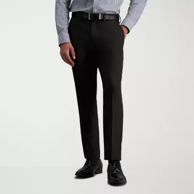 Haggar JMH Mens Comfort Waistband Straight Fit Dress Flat Front Pant