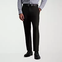 Haggar JMH Mens Comfort Waistband Straight Fit Dress Flat Front Pant