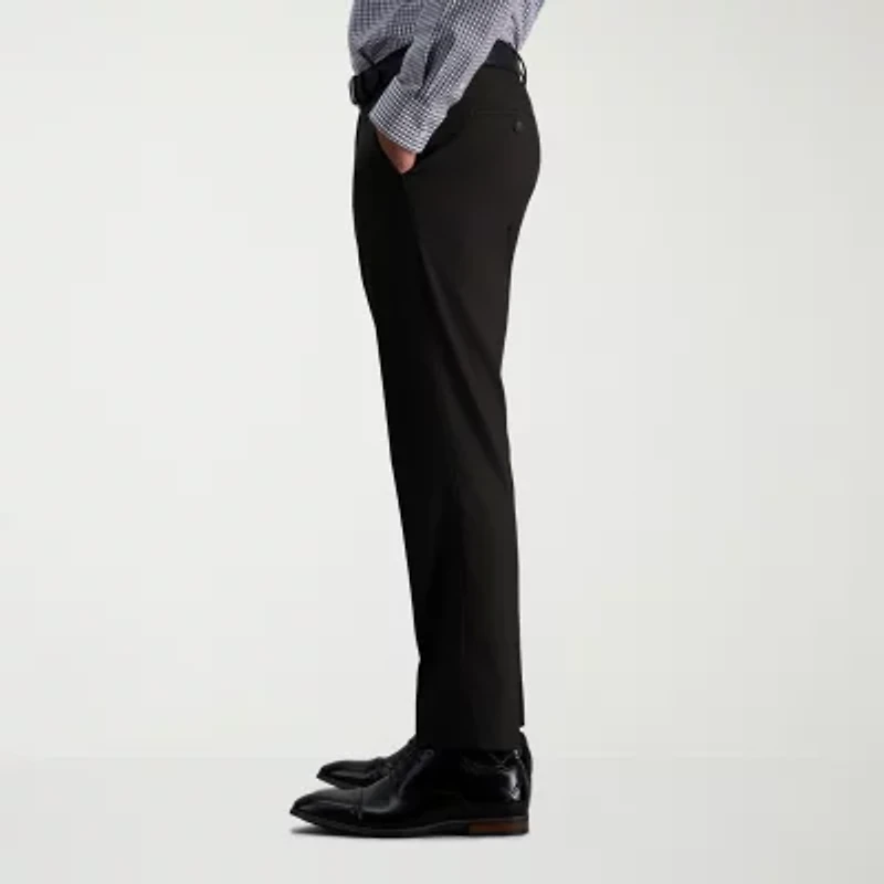 Haggar JMH Mens Comfort Waistband Straight Fit Dress Flat Front Pant