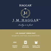 Haggar JMH Mens Comfort Waistband Straight Fit Dress Flat Front Pant
