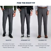 Haggar JMH Mens Comfort Waistband Straight Fit Dress Flat Front Pant