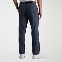 Haggar Life Khaki Comfort Chino Mens Straight Fit Flat Front Pant
