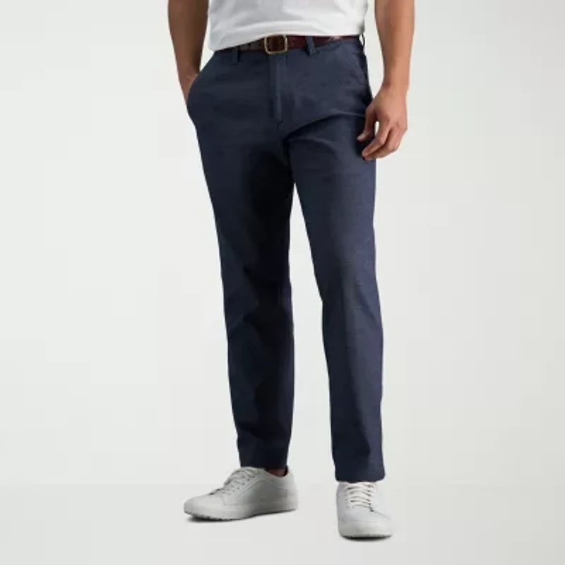 Haggar Life Khaki Comfort Chino Mens Straight Fit Flat Front Pant