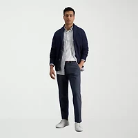 Haggar Life Khaki Comfort Chino Mens Straight Fit Flat Front Pant