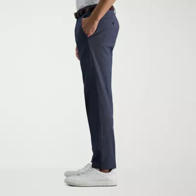 Haggar Life Khaki Comfort Chino Mens Straight Fit Flat Front Pant