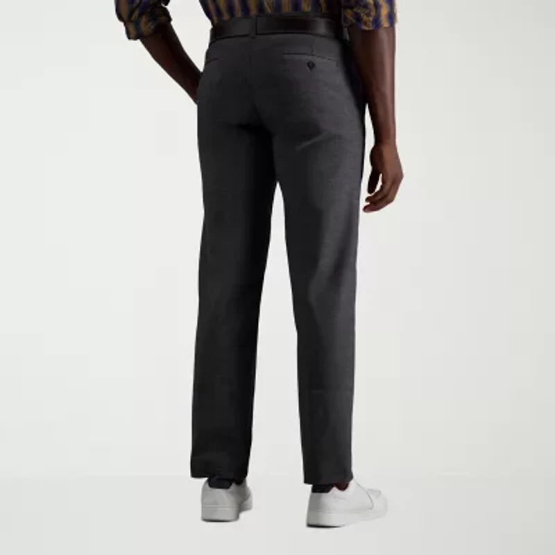 Haggar Life Khaki Comfort Chino Mens Straight Fit Flat Front Pant