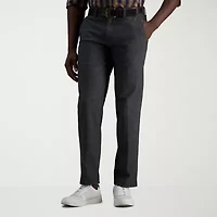 Haggar Life Khaki Comfort Chino Mens Straight Fit Flat Front Pant