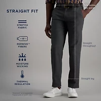 Haggar Life Khaki Comfort Chino Mens Straight Fit Flat Front Pant