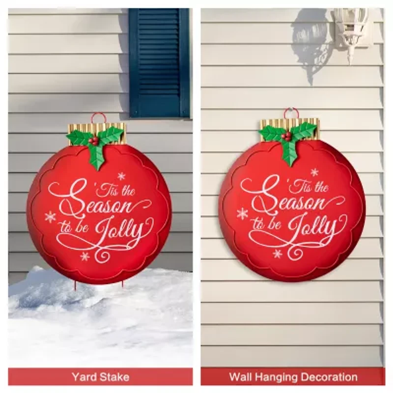 Glitzhome 32" Metal Ornament Christmas Yard Art