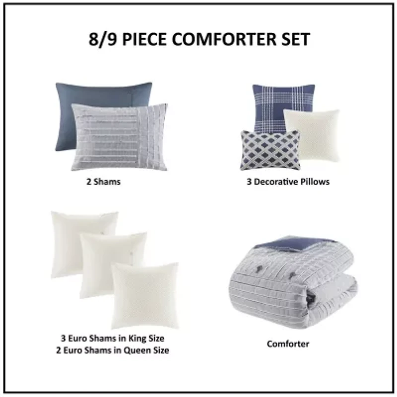 Madison Park Signature Essence Cotton Clip Jacquard Comforter Set