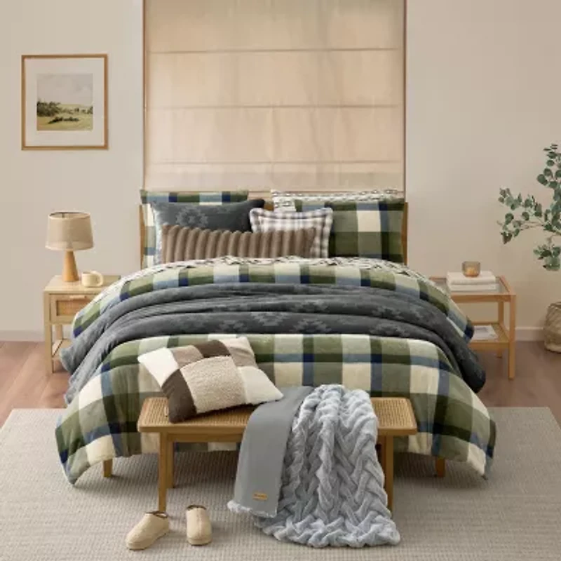 Bearpaw Easton 3-pc. Plaid Coco Plush Comforter Set