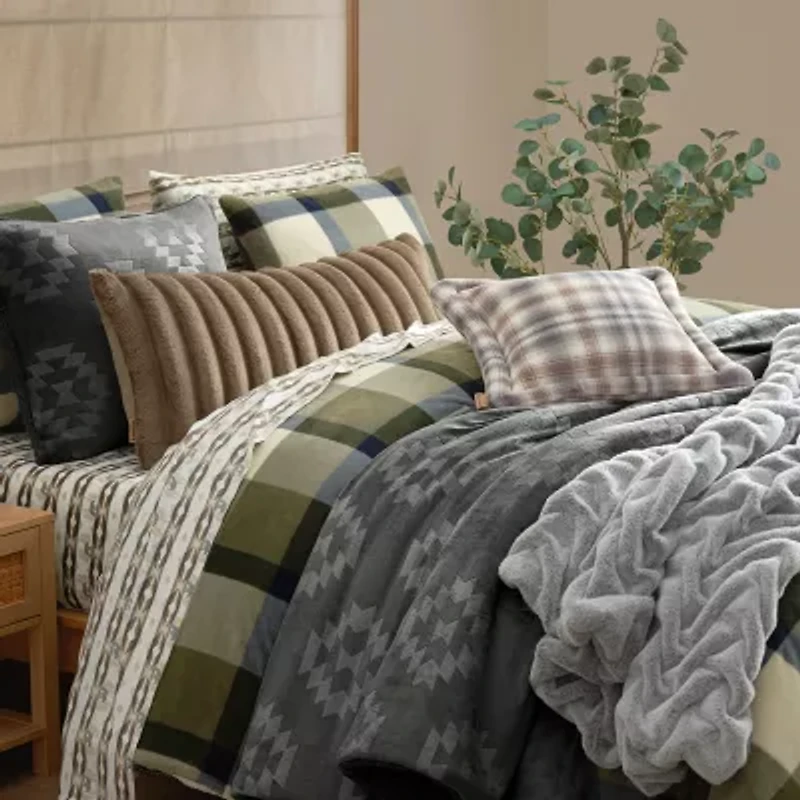 Bearpaw Easton 3-pc. Plaid Coco Plush Comforter Set