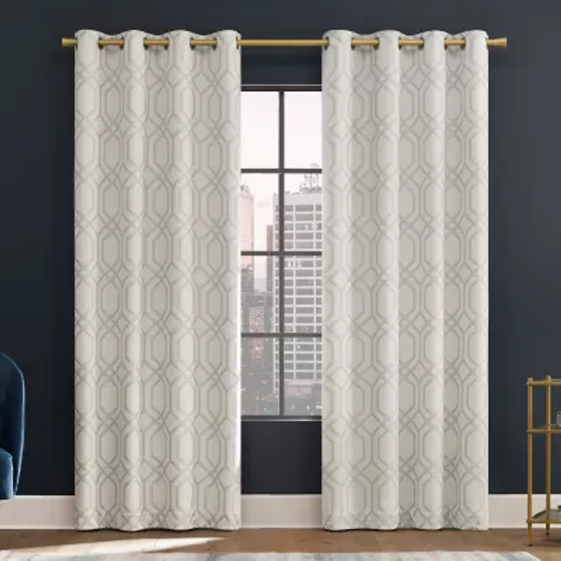 Sun Zero Atmosphere Davenport Grommet Top 100% Blackout Single Curtain Panel