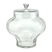 14.5'' Clear Segmented Glass Container with Lid