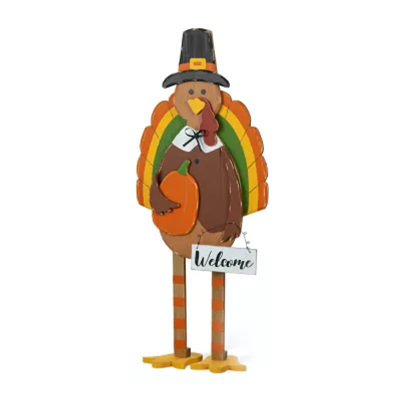 Glitzhome 30.25in Wooden Turkey Thanksgiving Porch Sign