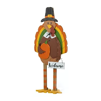 Glitzhome 30.25in Wooden Turkey Thanksgiving Porch Sign