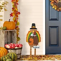 Glitzhome 30.25in Wooden Turkey Thanksgiving Porch Sign