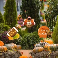Glitzhome 24in Metal Football Turkey Thanksgiving Yard Art