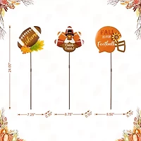 Glitzhome 24in Metal Football Turkey Thanksgiving Yard Art