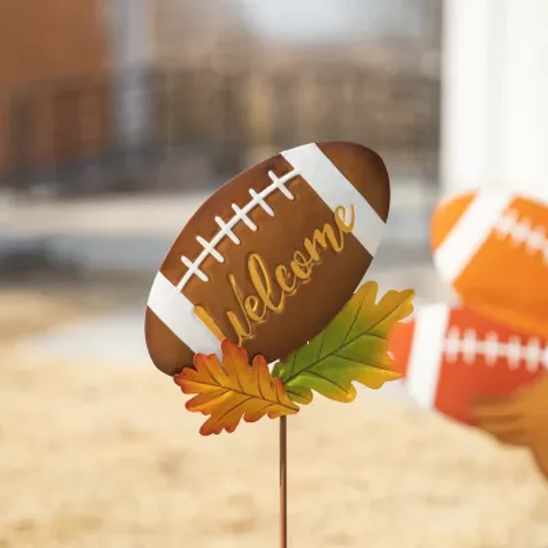 Glitzhome 24in Metal Football Turkey Thanksgiving Yard Art