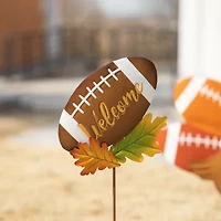 Glitzhome 24in Metal Football Turkey Thanksgiving Yard Art