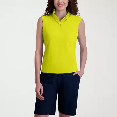 Stella Parker Womens Mock Neck Sleeveless Active Quarter-Zip Pullover