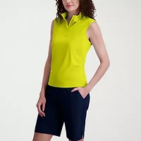 Stella Parker Womens Mock Neck Sleeveless Active Quarter-Zip Pullover