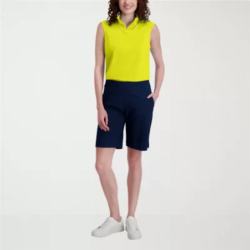 Stella Parker Womens Mock Neck Sleeveless Active Quarter-Zip Pullover