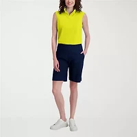 Stella Parker Womens Mock Neck Sleeveless Active Quarter-Zip Pullover