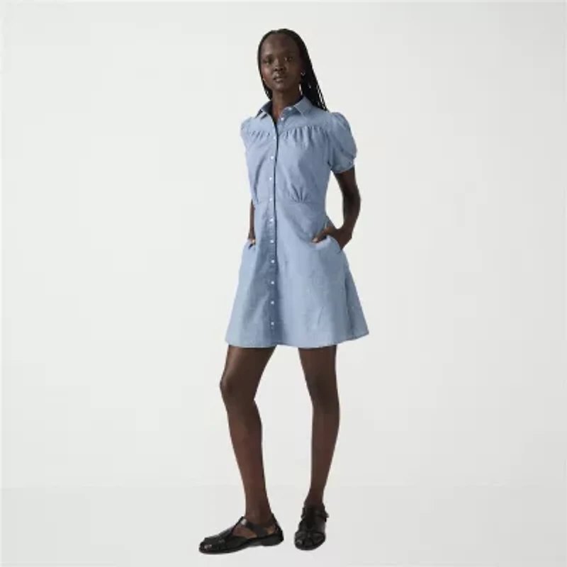 Levi's Womens Short Sleeve Sheath Dress