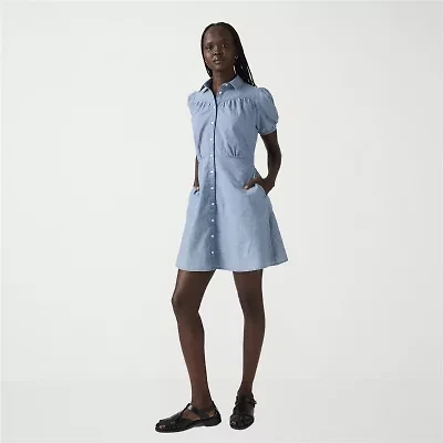 Levi's Womens Short Sleeve Sheath Dress