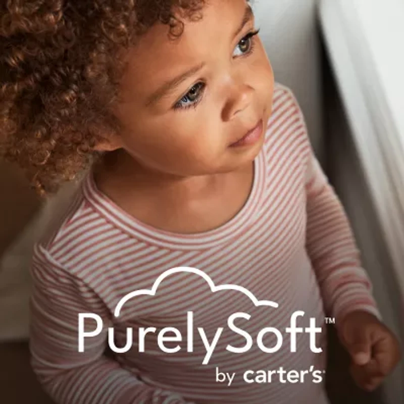 Carter's Purelysoft Baby Girls Round Neck Long Sleeve 2-pc. Bodysuit