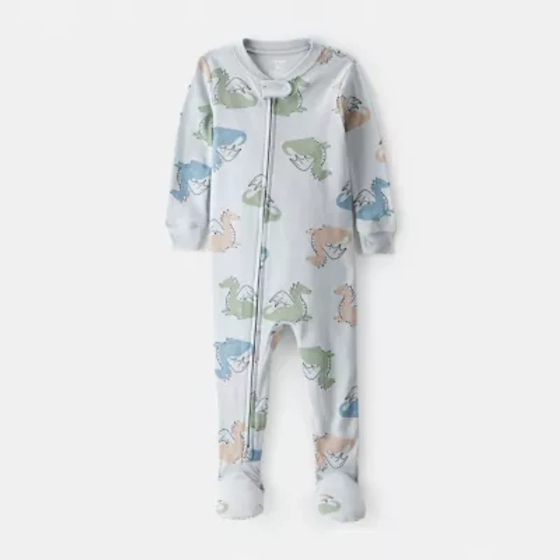 Carter's Toddler Boys Rib Round Neck Long Sleeve One Piece Pajama