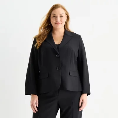 Black Label by Evan-Picone Womens Classic Fit Plus Suit Jacket